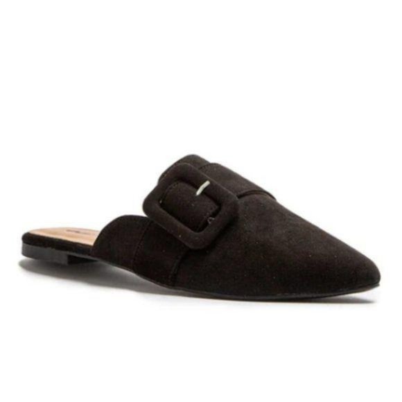 Faux Suede Buckle Mule in Merlot - Picture 6 of 7